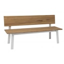 Banc en aluminium blanc lattes en teck 160x55x81 SAM - STERN, 418033, 4010187122453, BANC