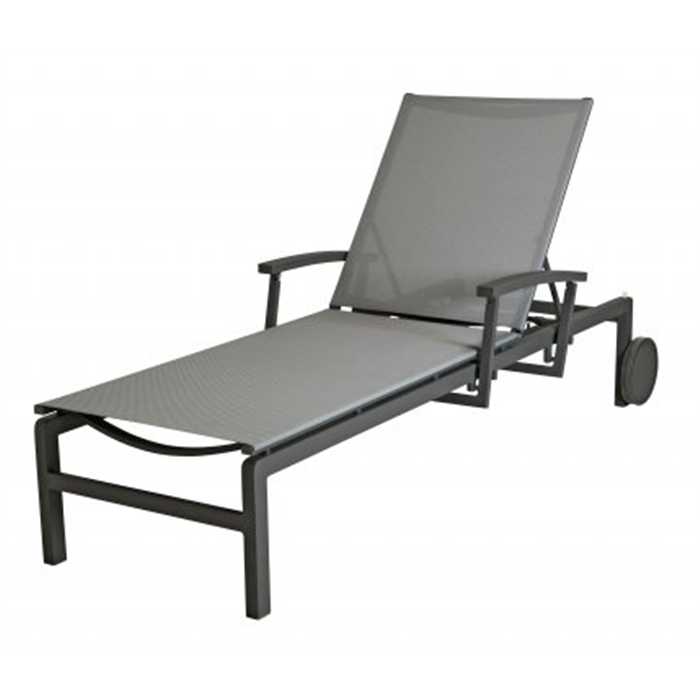 [4SO-90475] Transat Regina aluminium anthracite – Chaise longue réglable | 4 Seasons Outdoor