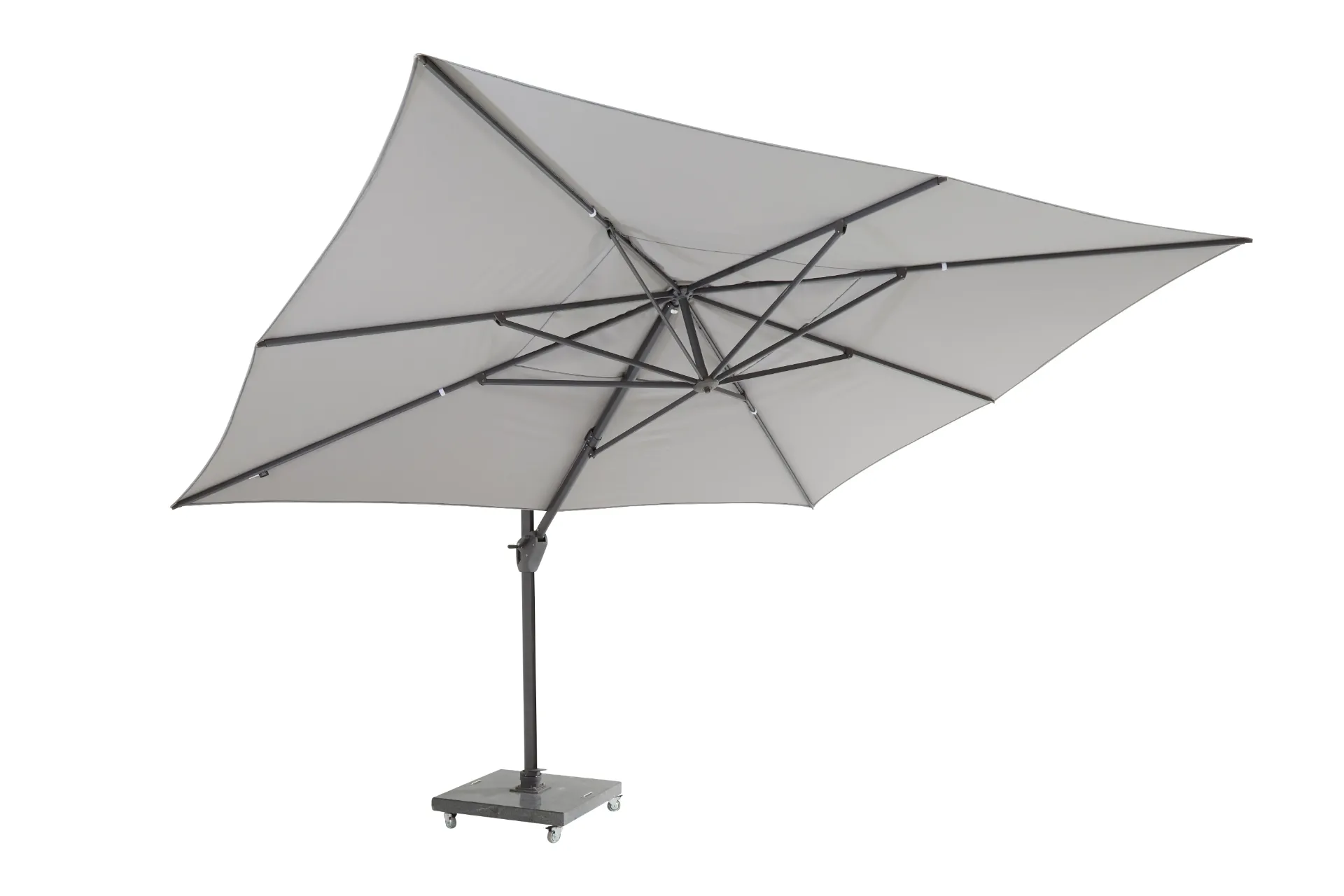 [4SO - 08649] Parasol déporté Hacienda 300x400 cm – Solefin Gris clair | 4 Seasons Outdoor