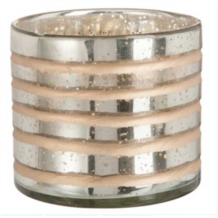 Photophore ligne verre argent/or large - J-LINE, 5415203757173