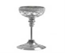 Bougeoir sur pied perle verre argent l 10x36cm - J-LINE, 35744, 5414451357449