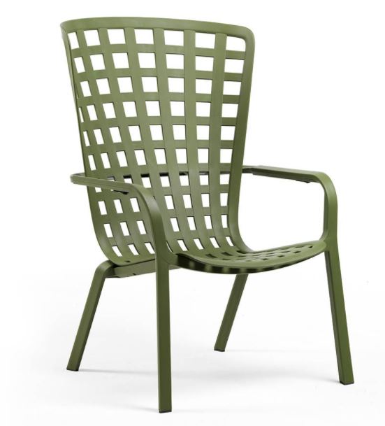 [NARDI-403001600004] FOLIO - Fauteuil de jardin en résine couleur "AGAVE" - NARDI