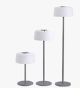 LAMPADAIRE solaire et rechargeable BUMP avec pied en alu anthracite réglable 3 hauteurs - LES JARDINS, 3561619001118, TINK111, LES JARDINS